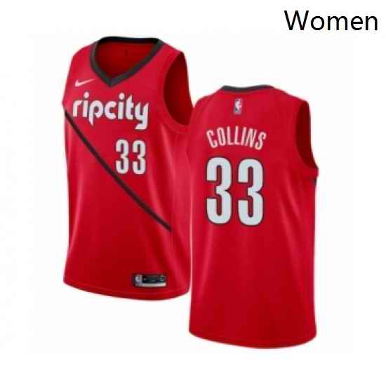 Womens Nike Portland Trail Blazers 33 Zach Collins Red Swingman Jersey Earned Edition